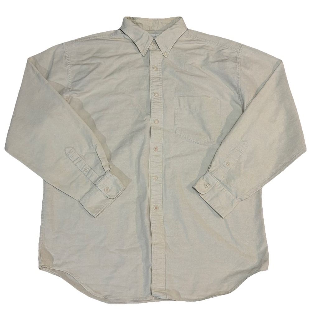 J Crew Oarsman Shirt Mens XL Cream Button Down Long Sleeve